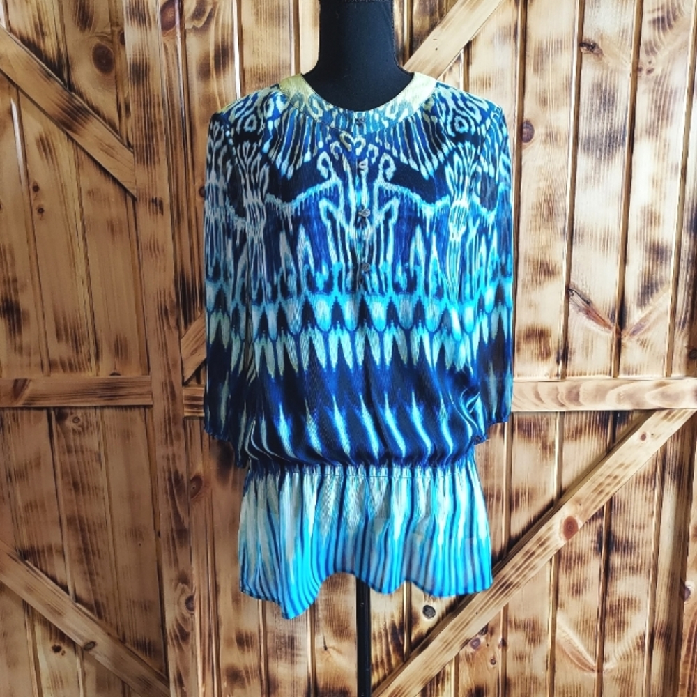 Women's Chico's multicolor sheer Elastic waist blouse - Size 0 ( small)